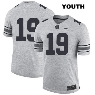 Youth NCAA Ohio State Buckeyes Chris Olave #19 College Stitched No Name Authentic Nike Gray Football Jersey ZH20L16TD